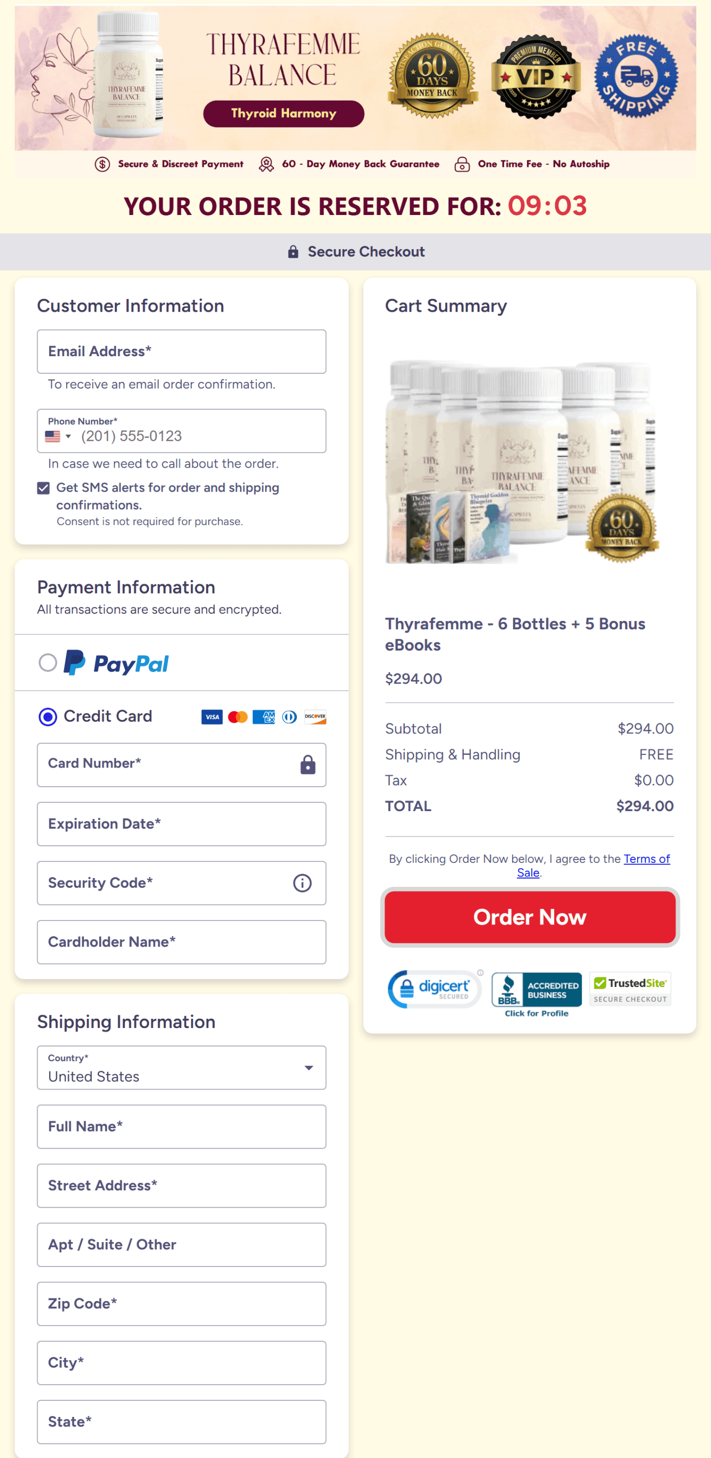 Thyrafemme Balance Checkout 